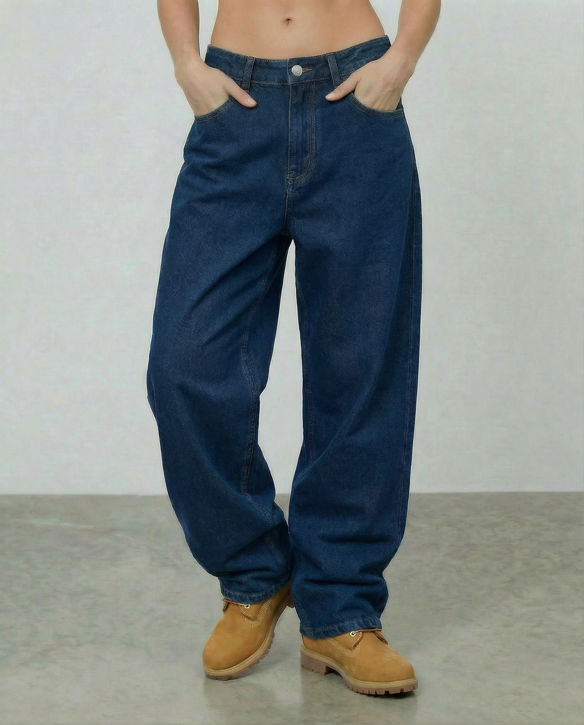 Baggy Jean Mujer Clásico Azul Oscuro