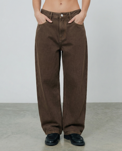 Baggy Dril Mujer Clásico Café